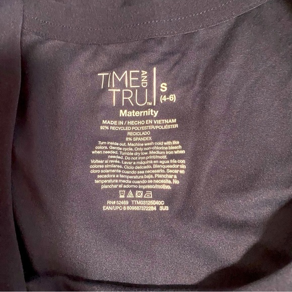 Time and Tru “Mama Vibes” Maternity Shirt Navy Cinched Sides Size Various - Picture 6 of 7